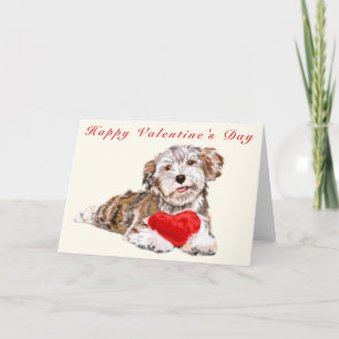 Happy Valentine's Day Card Puppy with Heart Gift