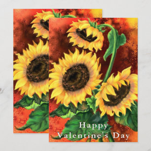 Happy Valentine's Day Card with Sunflowers