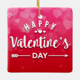 Happy Valentine's Day Ceramic Ornament