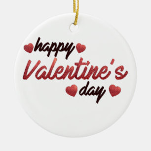 Happy Valentine's Day Ceramic Ornament