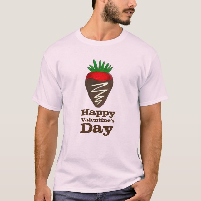 Happy Valentine's Day Chocolate Strawberry Tee (Front)