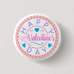Happy Valentine's Day Circle Design-67127 1 Inch Round Button