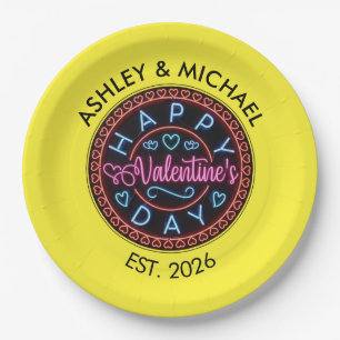 Happy Valentine's Day Circle Design-67128 Paper Pl Plate