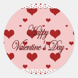 Happy Valentines Day Classic Round Sticker