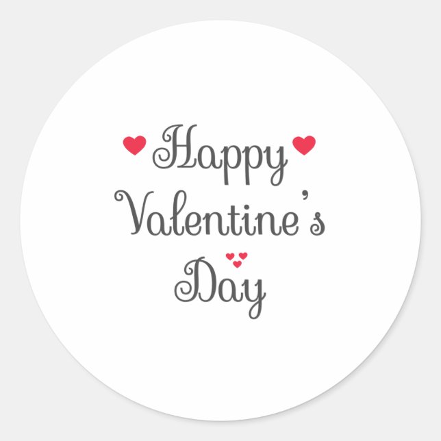 Happy Valentine's Day Classic Round Sticker (Front)