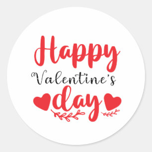 Happy Valentine's Day Classic Round Sticker