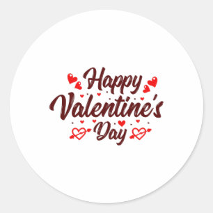 Happy Valentine's Day Classic Round Sticker