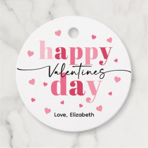 Happy Valentine's Day Cookie Treat Bag Favour Tags