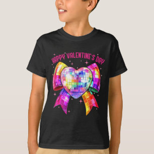 Happy Valentine's Day Coquette Disco Ball Heart Gi T-Shirt