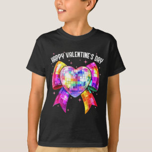 Happy Valentine's Day Coquette Disco Ball Heart Gi T-Shirt