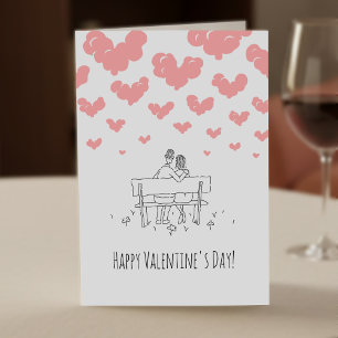 Happy Valentine's Day Couple Lovers Hearts Card