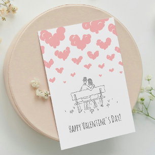 Happy Valentine's Day Couple Lovers Hearts Holiday Card