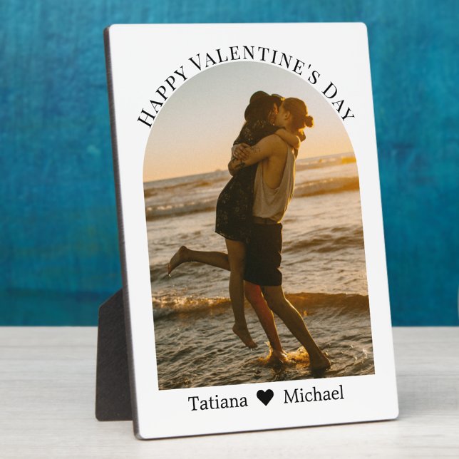 happy valentines day couple photo arch minimal plaque (Creator Uploaded)