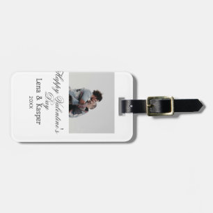 Happy Valentine's day couple photo modern simple t Luggage Tag