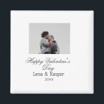 Happy Valentine's day couple photo modern simple t Magnet<br><div class="desc">Design for couple love</div>