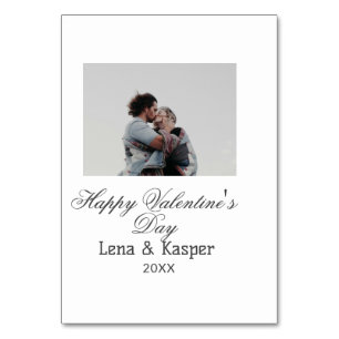 Happy Valentine's day couple photo modern simple t Table Number