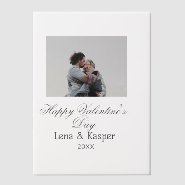 Happy Valentine's day couple photo modern simple t Vellum Invitations (Front)