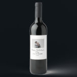 Happy Valentine's day couple photo modern simple t Wine Label<br><div class="desc">Design for couple love</div>
