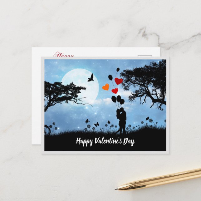 Happy Valentine's Day Couple postcards (Front/Back In Situ)