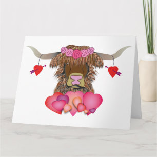 Happy Valentines Day Cow Card