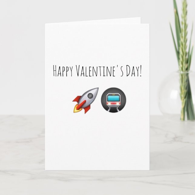 HAPPY VALENTINES DAY CUSTOM MESSAGE EMOJI BIRTHDAY HOLIDAY CARD (Front)