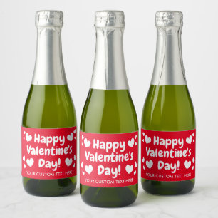 Happy Valentine's Day custom mini Sparkling Wine Label
