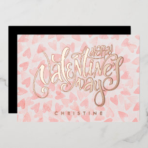Happy Valentine's Day, Custom Name Foil Card