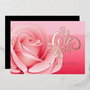 Happy Valentine's Day, Custom Name Foil Card
