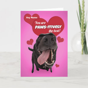 Happy Valentine's Day Custom Name Funny Dog Holiday Card