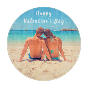 Happy Valentine's Day - Custom Photo and Text Cutting Board