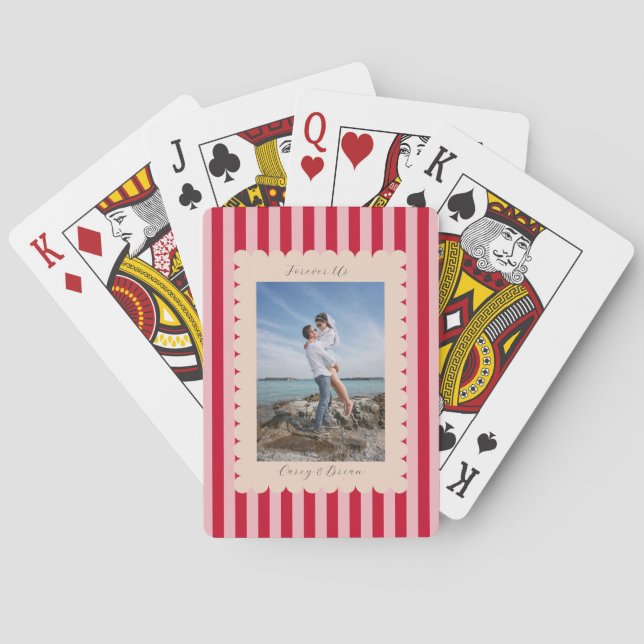 Happy Valentine's Day Custom Photograph Modern Playing Cards (Back)