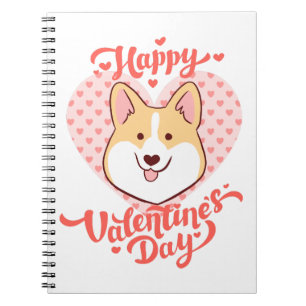 Happy Valentines Day Cute Corgi Dog Notebook
