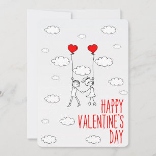 Happy Valentine's Day Cute Couples Holiday Card