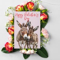 Happy Valentine's day Cute Donkeys Love