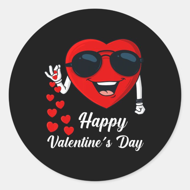 Happy Valentines Day Cute Heart Bae Fun Salting He Classic Round Sticker (Front)