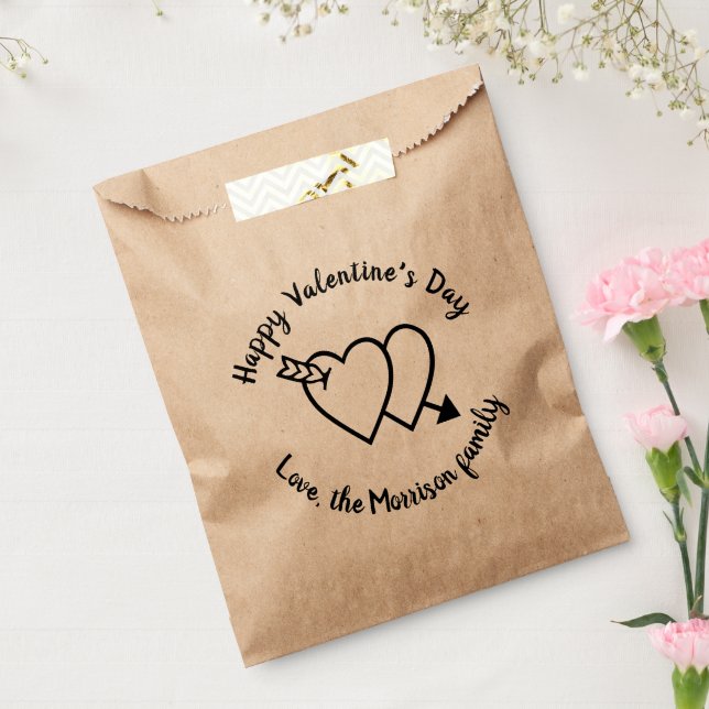 Happy Valentine's Day cute hearts custom script Favour Bag (Sealed)