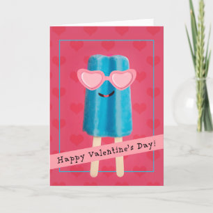 Happy Valentine's Day Cute Ice Pop Humour Holiday Card