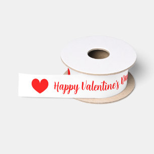 Happy Valentine's Day cute red heart gift ribbon Satin Ribbon