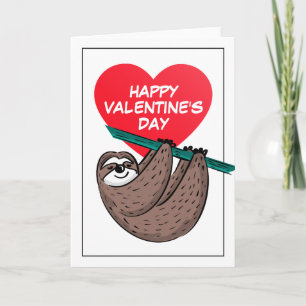 Happy Valentine's Day Cute Sloth Card