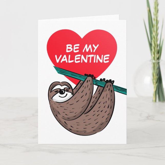 Happy Valentine's Day | Cute Sloth Card (Front)