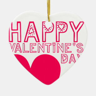 Happy Valentine's day Cute typo Heart ornament