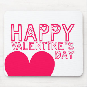 Happy Valentine's day Cute typography Mouse Pad