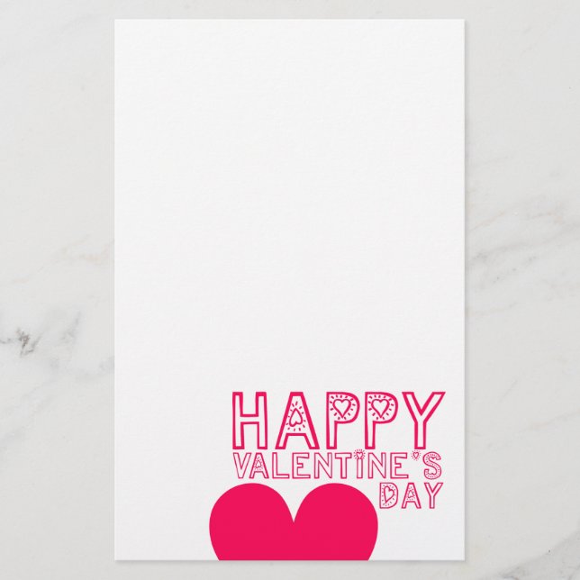 Happy Valentine's day Cute typography Stationery (Front)