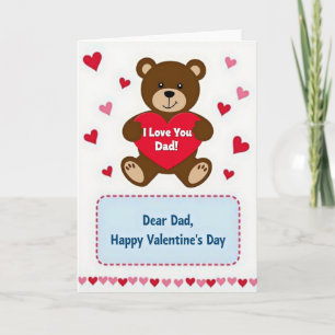 Happy Valentines Day Dad Bear Card