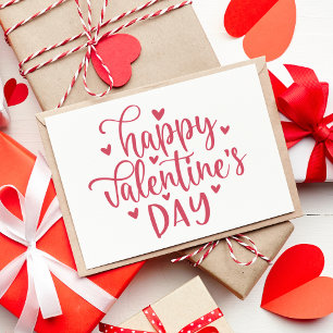 Happy Valentine's Day Decorative Script Custom Holiday Card