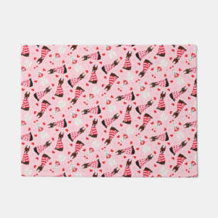 Happy Valentines Day Dobermann Dogs Doormat