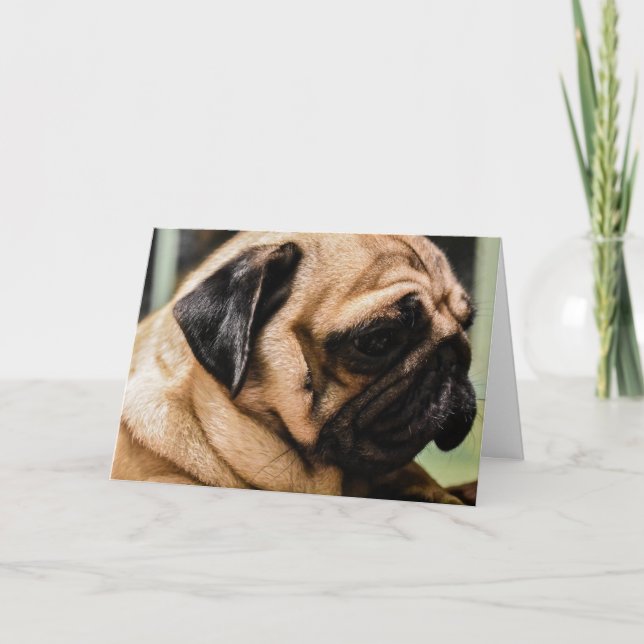 Happy Valentine's Day | Dog Face | Add Your Name Thank You Card (Front)