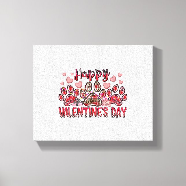 Happy Valentines Day Dog Pet Canvas Print (Front)