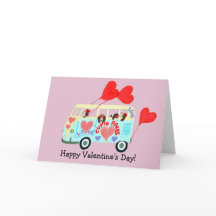 Happy Valentine's Day Doggie Folded Greeting Card