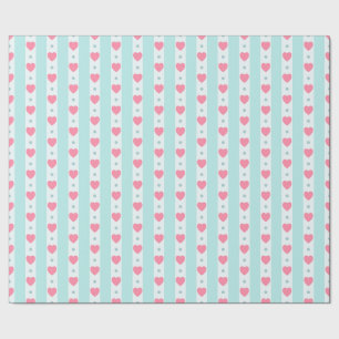 Happy valentine's day elegant red hearts wrapping paper